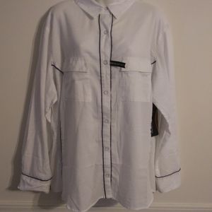 💛 Lee Riders Shape Illusions White Button Blouse